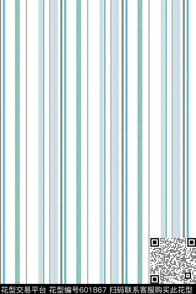 竖条纹男装衬衫华亿平台传统印花华亿平台下载（图片编号: 601867） - 瓦栏（Walan）