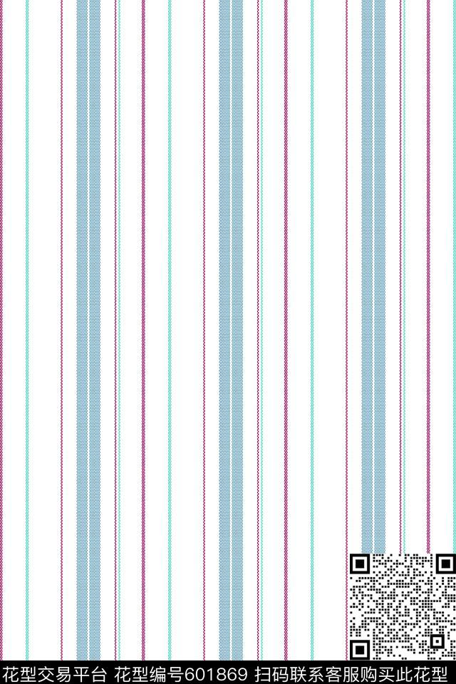 竖条纹男装衬衫华亿平台传统印花华亿平台下载（图片编号: 601869） - 瓦栏（Walan）