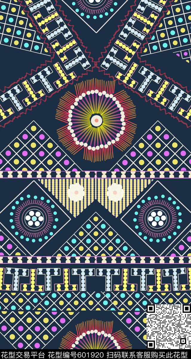 条纹几何民族风。衬衫传统印花华亿平台下载（图片编号: 601920） - 瓦栏（Walan）