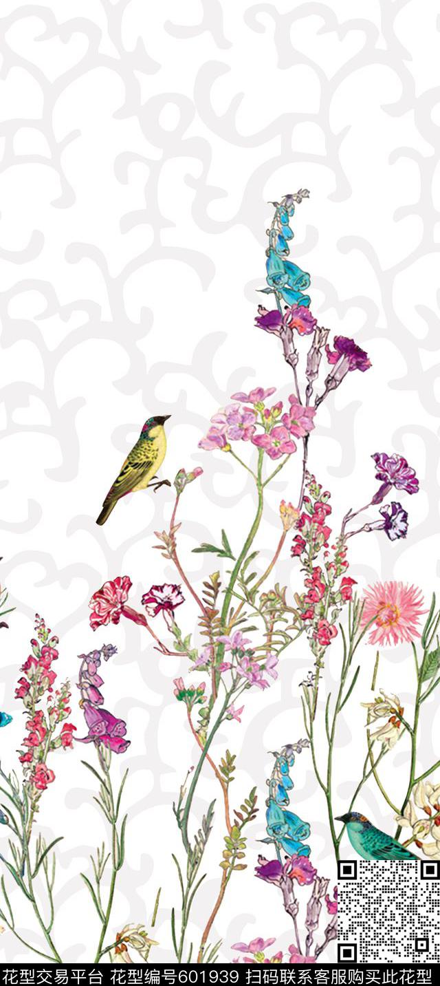 女装衬衫华亿平台花卉小鸟裙装华亿平台数码印花华亿平台下载（图片编号: 601939） - 瓦栏（Walan）