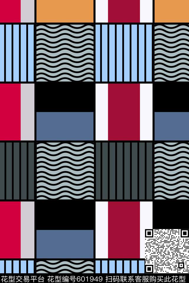 几何简单条纹。时装。传统印花华亿平台下载（图片编号: 601949） - 瓦栏（Walan）