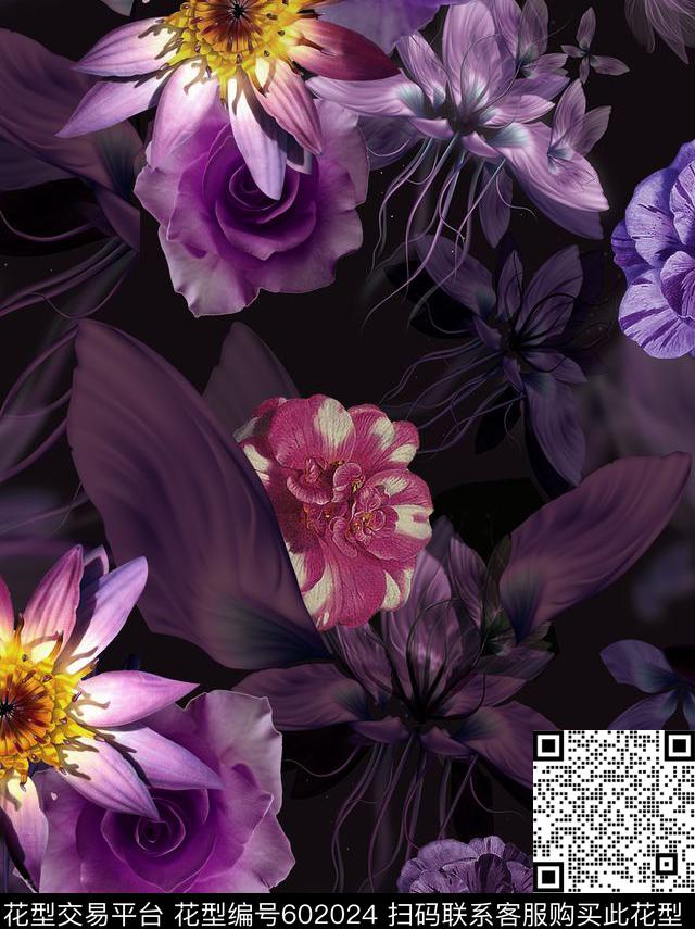 满版大气饱满数码印花华亿平台下载（图片编号: 602024） - 瓦栏（Walan）