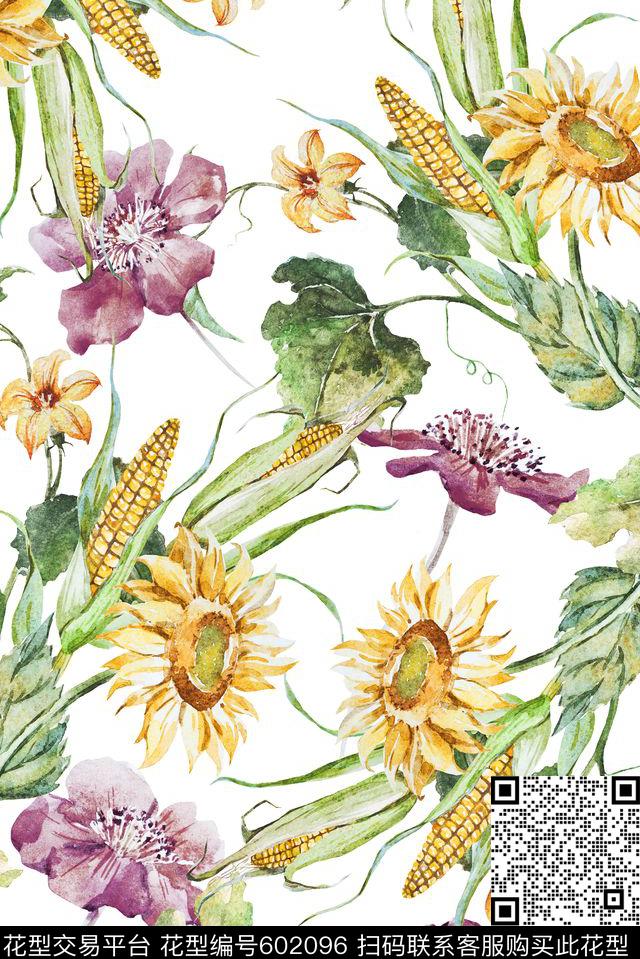 蒲公英玉兰花兰花数码印花华亿平台下载（图片编号: 602096） - 瓦栏（Walan）