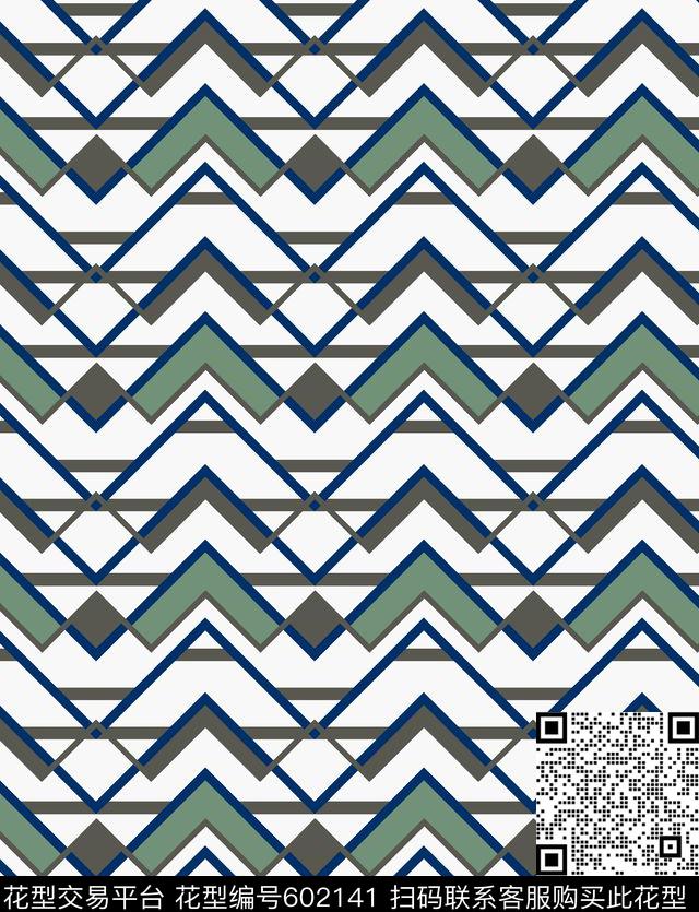 时尚几何商务衬衫印花传统印花华亿平台下载（图片编号: 602141） - 瓦栏（Walan）