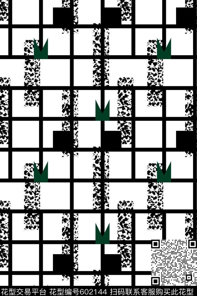 时尚几何印花商务衬衫印花格子传统印花华亿平台下载（图片编号: 602144） - 瓦栏（Walan）