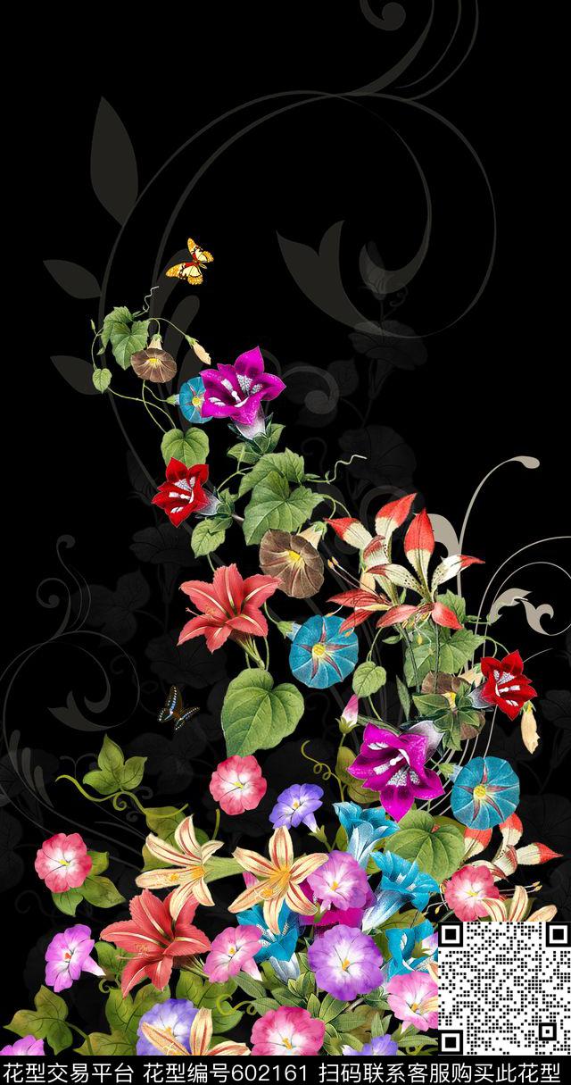 女装、裙子牵牛花定位数码印花华亿平台下载（图片编号: 602161） - 瓦栏（Walan）