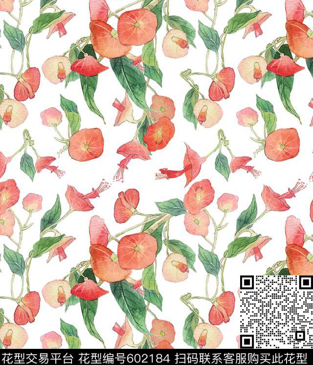 乱花花卉花朵数码印花华亿平台下载（图片编号: 602184） - 瓦栏（Walan）