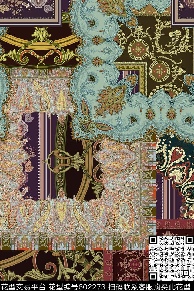 小碎花民族风世界之旅数码印花华亿平台下载（图片编号: 602273） - 瓦栏（Walan）