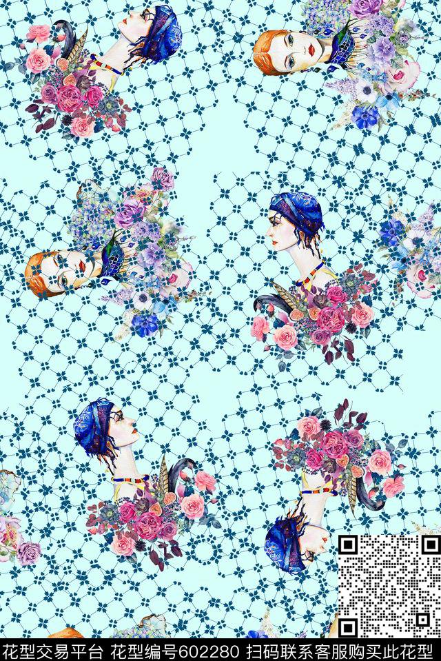 KEW-人物动物花卉时装画数码印花华亿平台下载（图片编号: 602280） - 瓦栏（Walan）