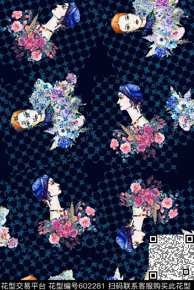KEW-人物动物花卉时装画数码印花华亿平台下载（图片编号: 602281） - 瓦栏（Walan）