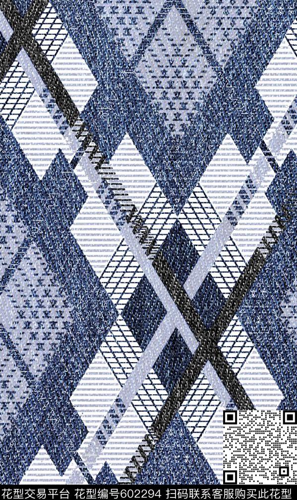 牛仔纹理时尚数码印花华亿平台下载（图片编号: 602294） - 瓦栏（Walan）