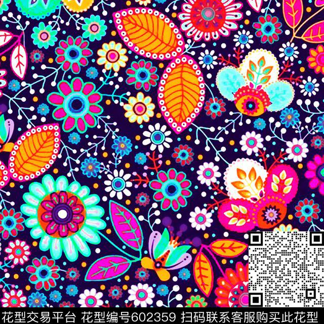花朵小碎花花卉传统印花华亿平台下载（图片编号: 602359） - 瓦栏（Walan）