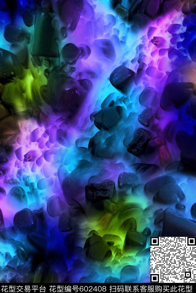 水彩渐变礁石纹理数码印花华亿平台下载（图片编号: 602408） - 瓦栏（Walan）