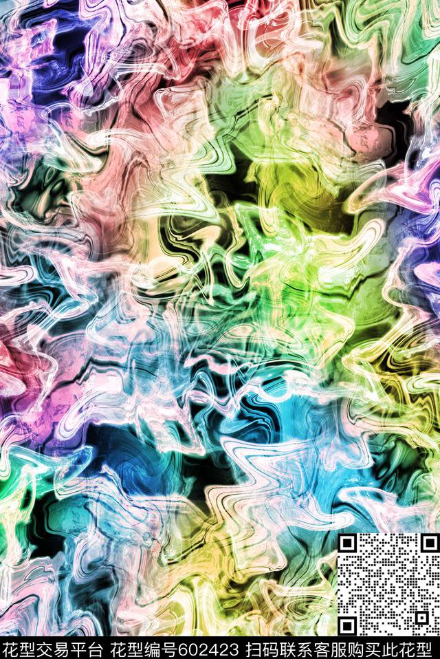 水彩抽象大理石数码印花华亿平台下载（图片编号: 602423） - 瓦栏（Walan）