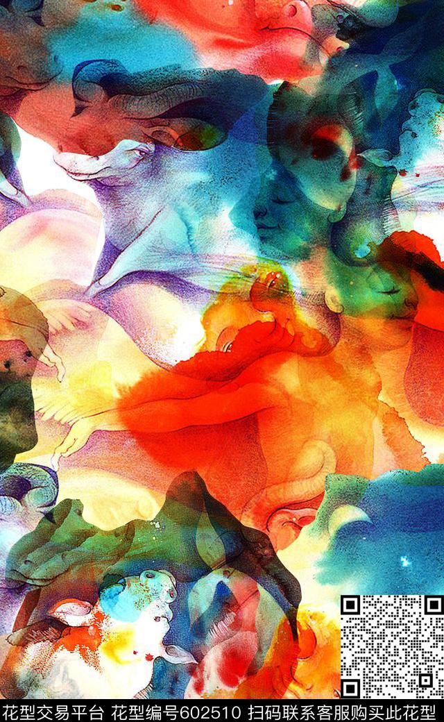 肌理纹理抽象数码印花华亿平台下载（图片编号: 602510） - 瓦栏（Walan）