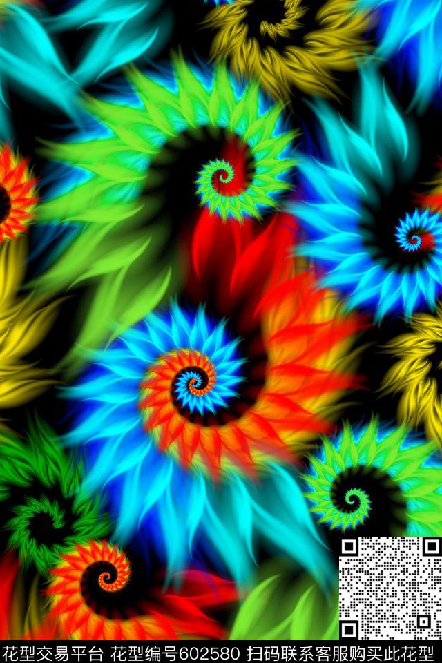 原创炫彩火苗数码印花华亿平台下载（图片编号: 602580） - 瓦栏（Walan）