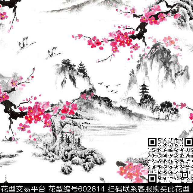 水墨此华亿平台为1/2跳接。民族风数码印花华亿平台下载（图片编号: 602614） - 瓦栏（Walan）