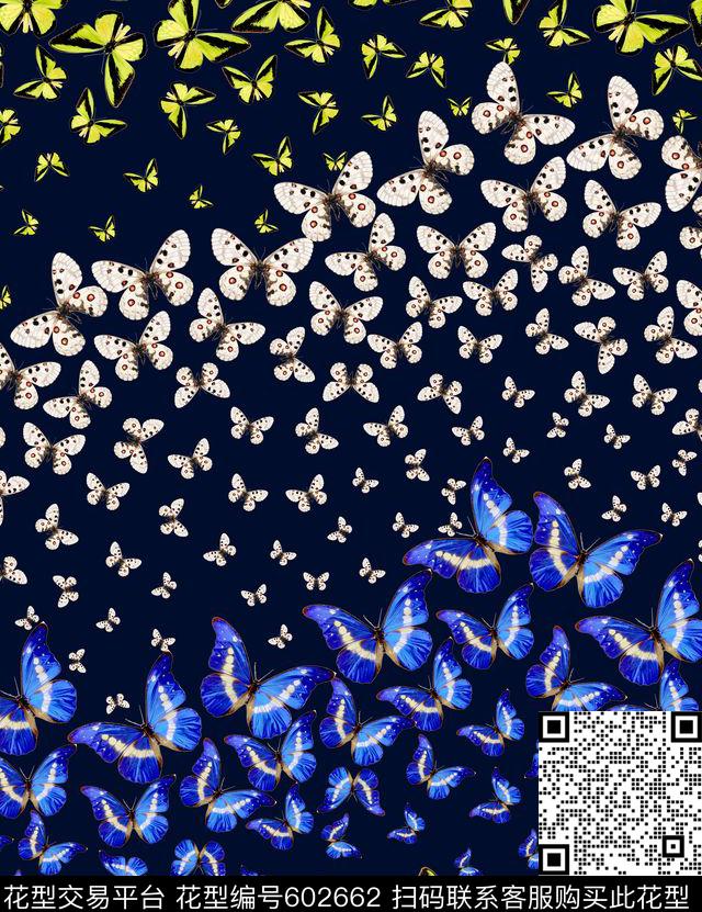 蝴蝶满版丰富传统印花华亿平台下载（图片编号: 602662） - 瓦栏（Walan）