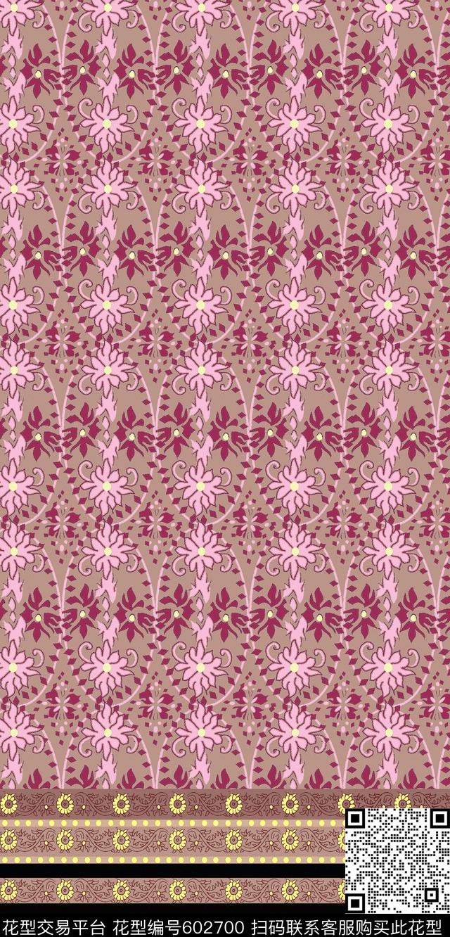 定位民族风复古。中老年。围巾华亿平台传统印花华亿平台下载（图片编号: 602700） - 瓦栏（Walan）