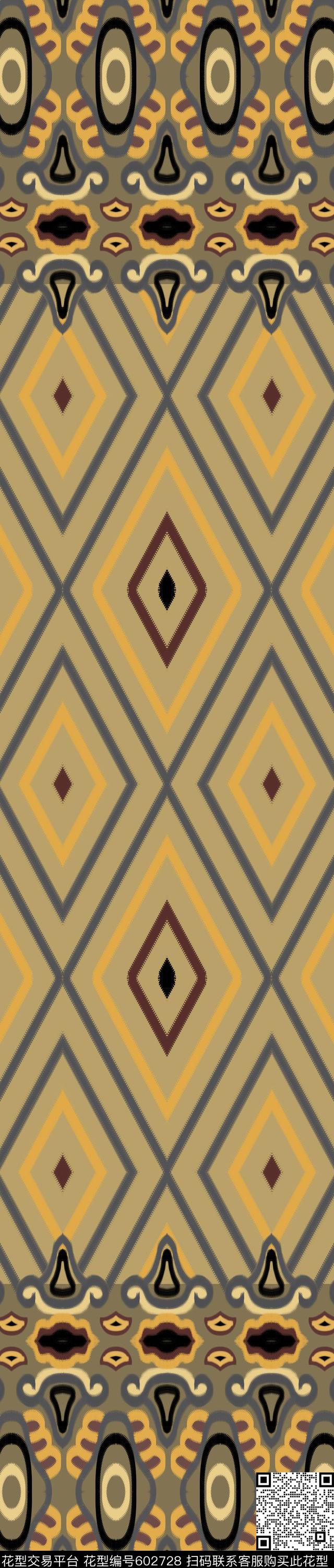 图腾纹样波西米亚传统印花华亿平台下载（图片编号: 602728） - 瓦栏（Walan）