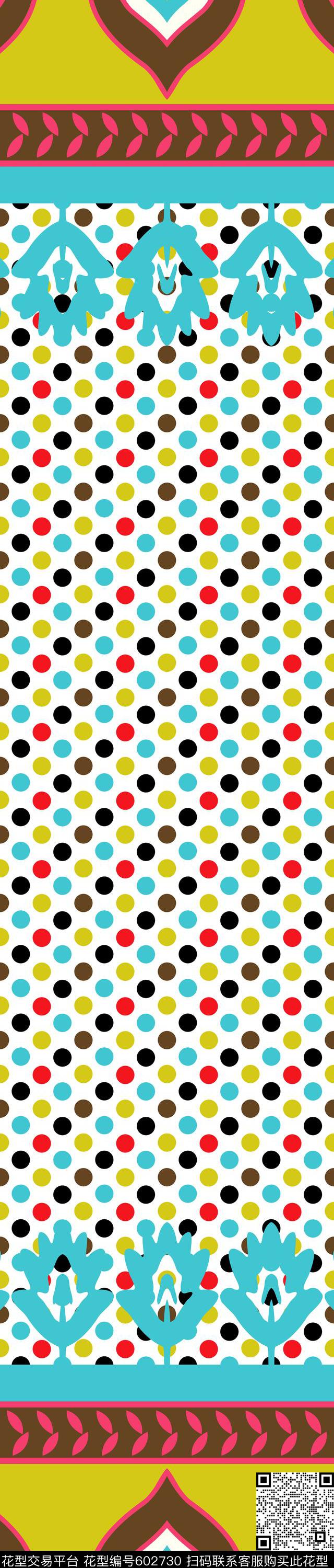 民族风双边定位印花圆点传统印花华亿平台下载（图片编号: 602730） - 瓦栏（Walan）