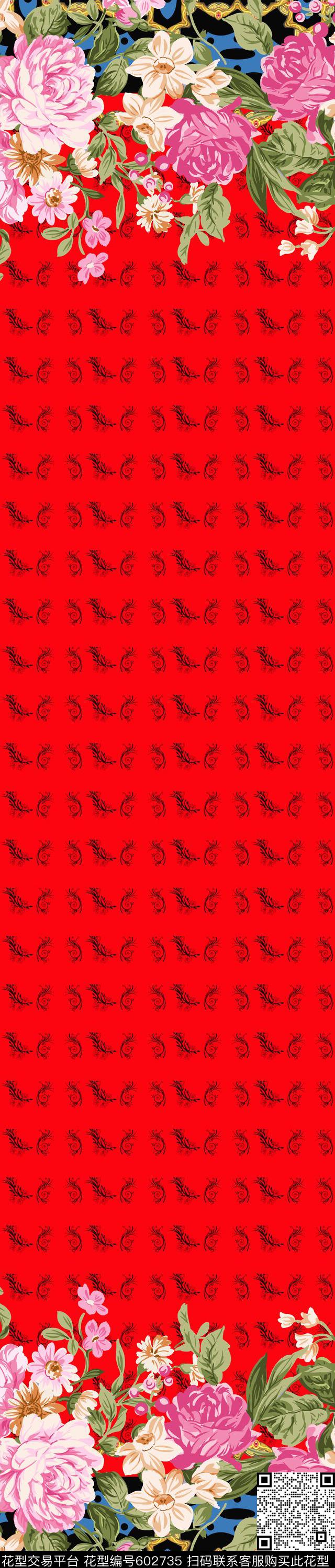 图腾民族风双边定位印花传统印花华亿平台下载（图片编号: 602735） - 瓦栏（Walan）