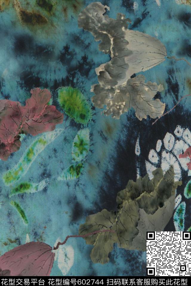 写意复古抽象数码印花华亿平台下载（图片编号: 602744） - 瓦栏（Walan）