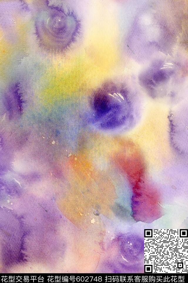 水彩手绘水彩纹理数码印花华亿平台下载（图片编号: 602748） - 瓦栏（Walan）