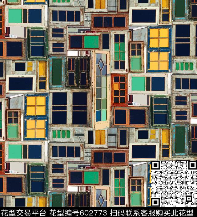 手绘油画几何。男装。数码印花华亿平台下载（图片编号: 602773） - 瓦栏（Walan）