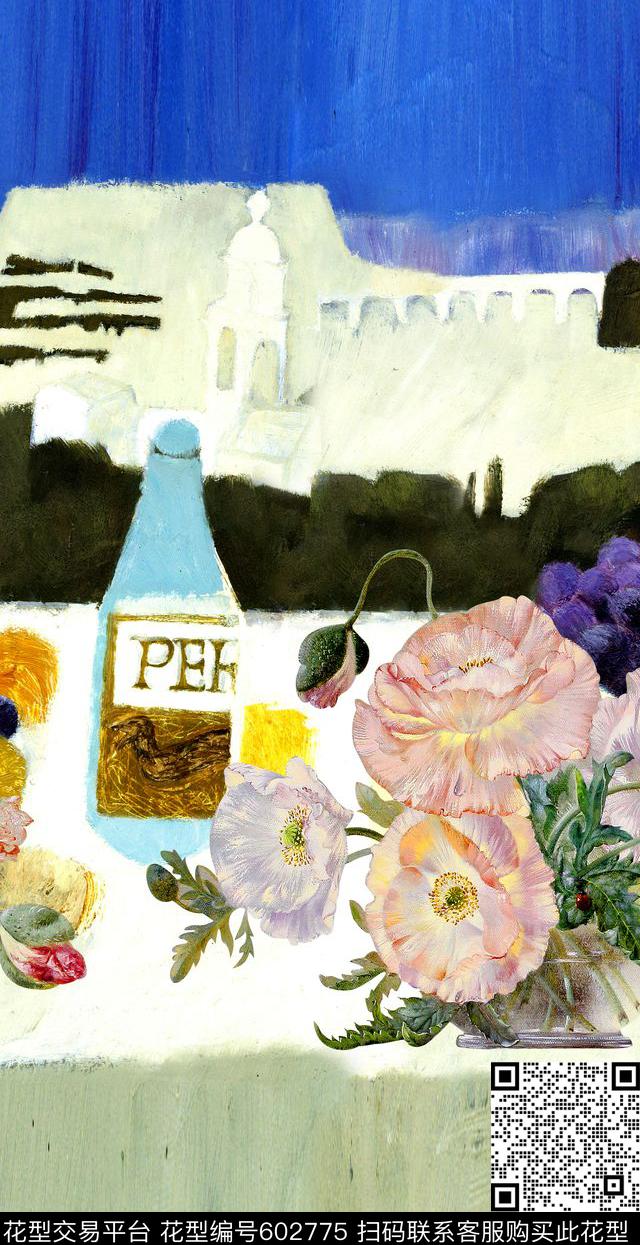油画趣味定位数码印花华亿平台下载（图片编号: 602775） - 瓦栏（Walan）