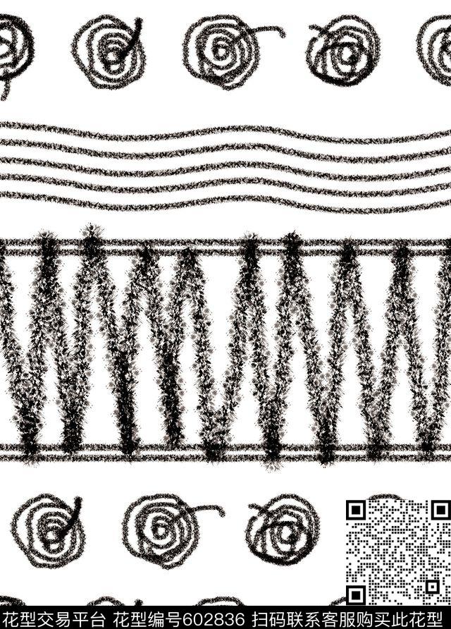几何笔触水果传统印花华亿平台下载（图片编号: 602836） - 瓦栏（Walan）