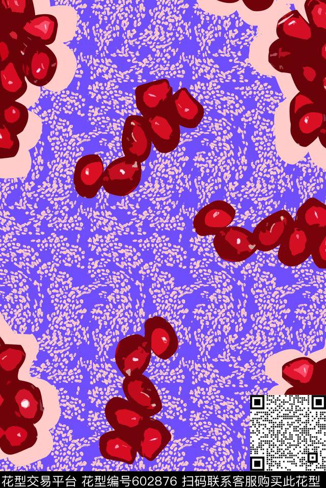 趣味石榴籽不规则传统印花华亿平台下载（图片编号: 602876） - 瓦栏（Walan）