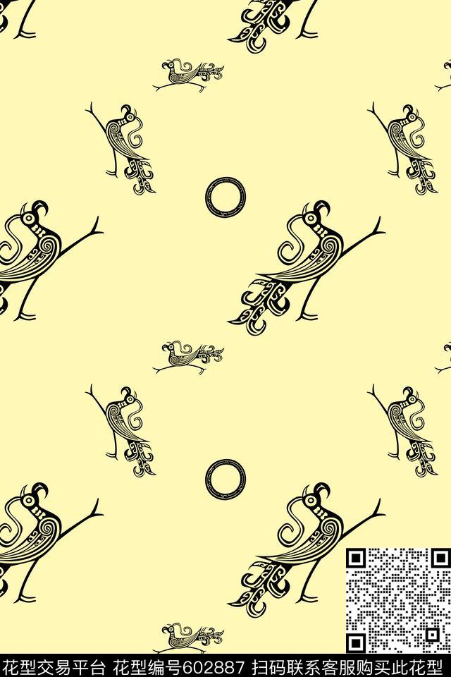 趣味中国风民族风传统印花华亿平台下载（图片编号: 602887） - 瓦栏（Walan）