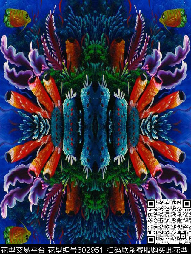 海藻跳色抽象数码印花华亿平台下载（图片编号: 602951） - 瓦栏（Walan）