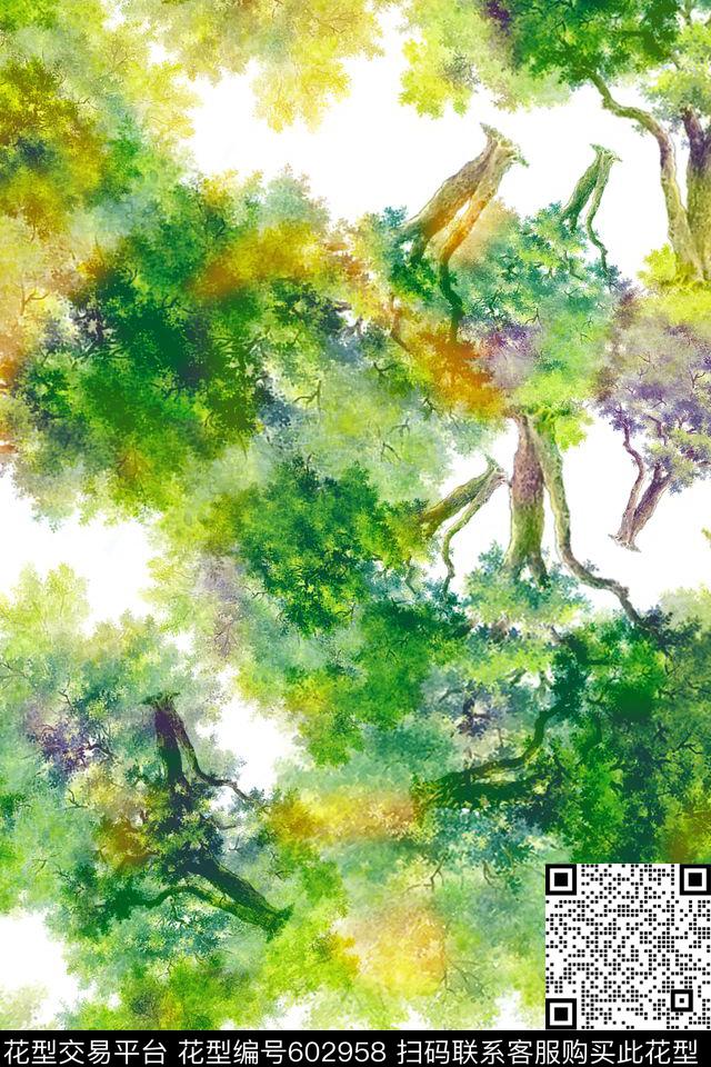 山水风景画水彩画风景数码印花华亿平台下载（图片编号: 602958） - 瓦栏（Walan）