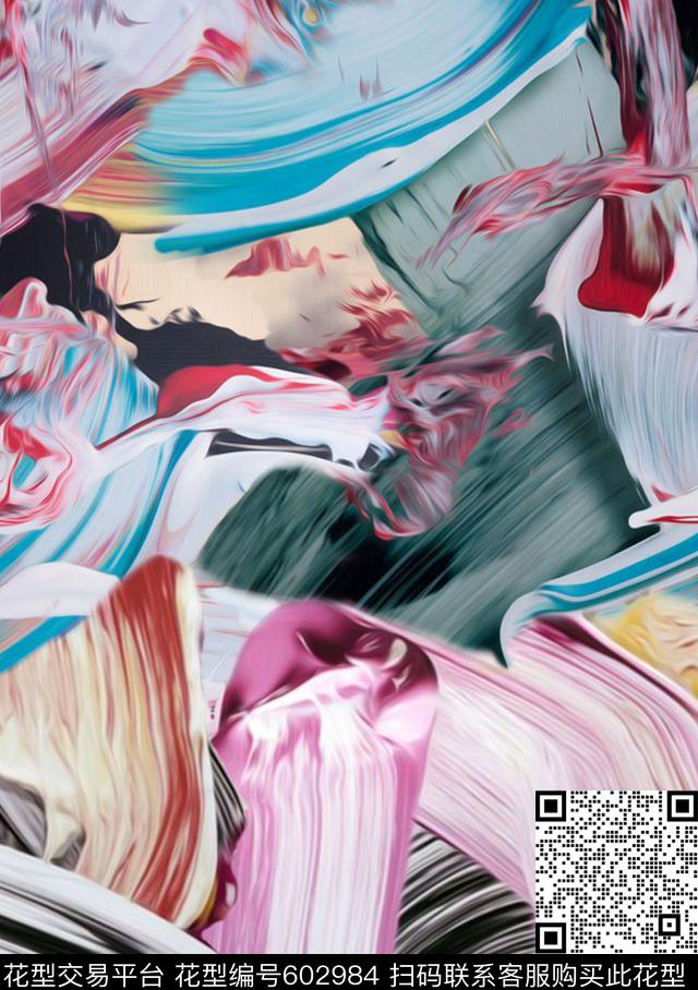 图腾宫廷风大牌抽象数码印花华亿平台下载（图片编号: 602984） - 瓦栏（Walan）