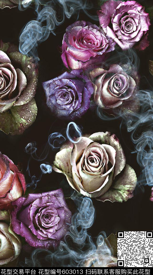 烟雾创意复古数码印花华亿平台下载（图片编号: 603013） - 瓦栏（Walan）