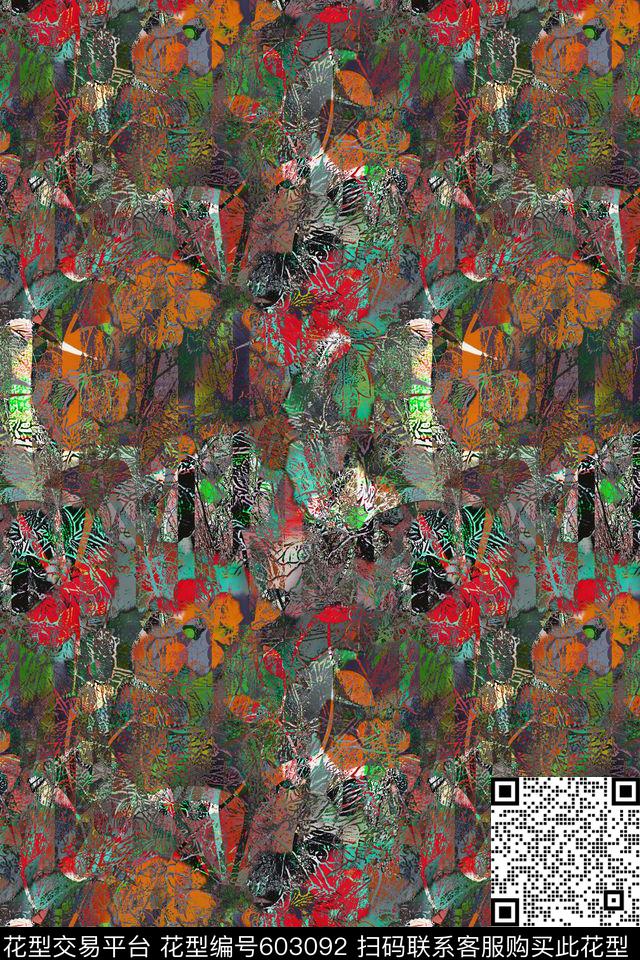 潮流时尚抽象民族风数码印花华亿平台下载（图片编号: 603092） - 瓦栏（Walan）
