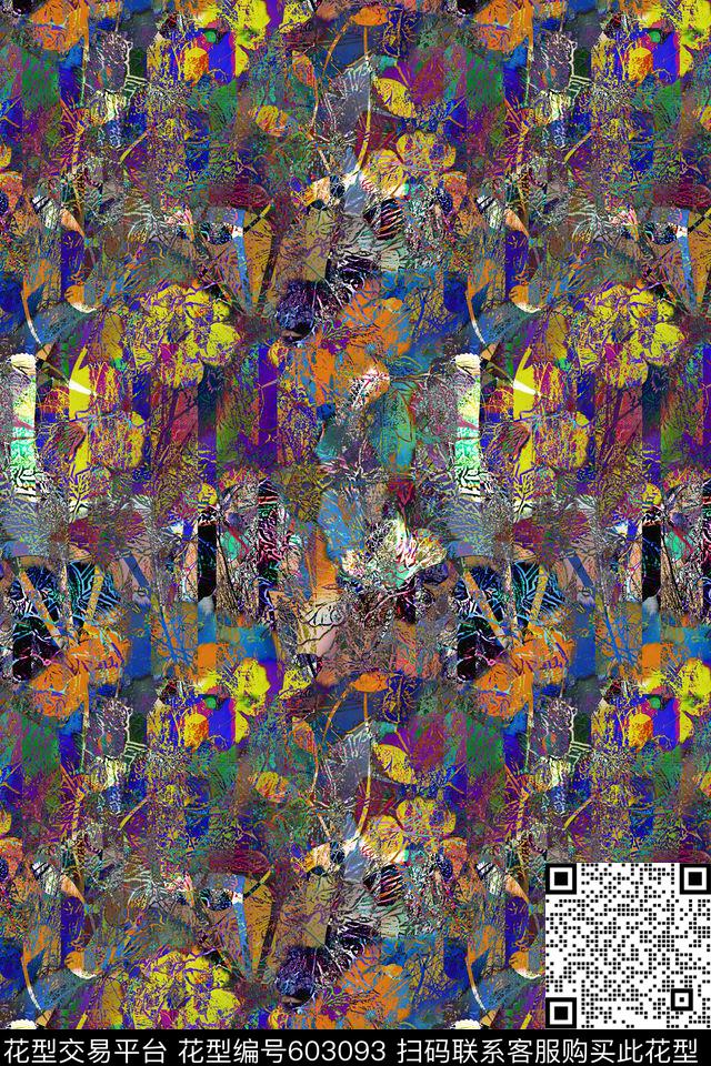 潮流时尚抽象民族风数码印花华亿平台下载（图片编号: 603093） - 瓦栏（Walan）