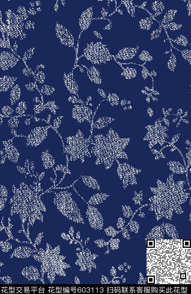 纹理色块花时尚传统印花华亿平台下载（图片编号: 603113） - 瓦栏（Walan）