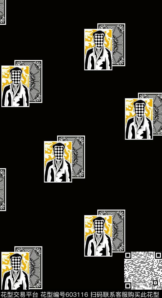 格子几何抽象传统印花华亿平台下载（图片编号: 603116） - 瓦栏（Walan）