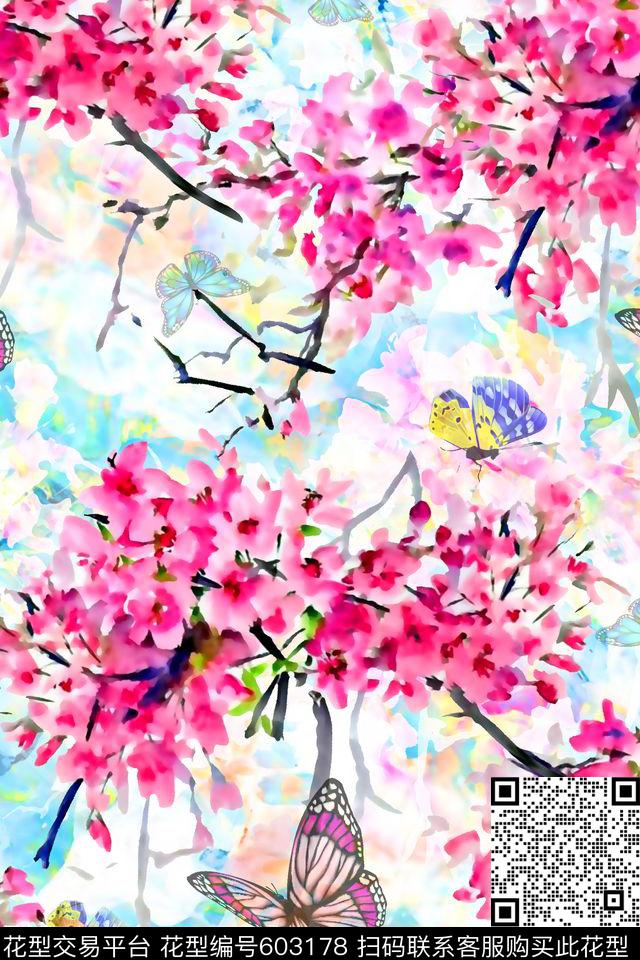 抽象几何清爽梦幻艺术平底立体手绘满版最新高清数码蕾丝民族中国风绣花珠宝肌理时尚潮

流大牌复古欧美风水彩花卉蝴蝶纹理底纹数码印花华亿平台下载（图片编号: 603178） - 瓦栏（Walan）