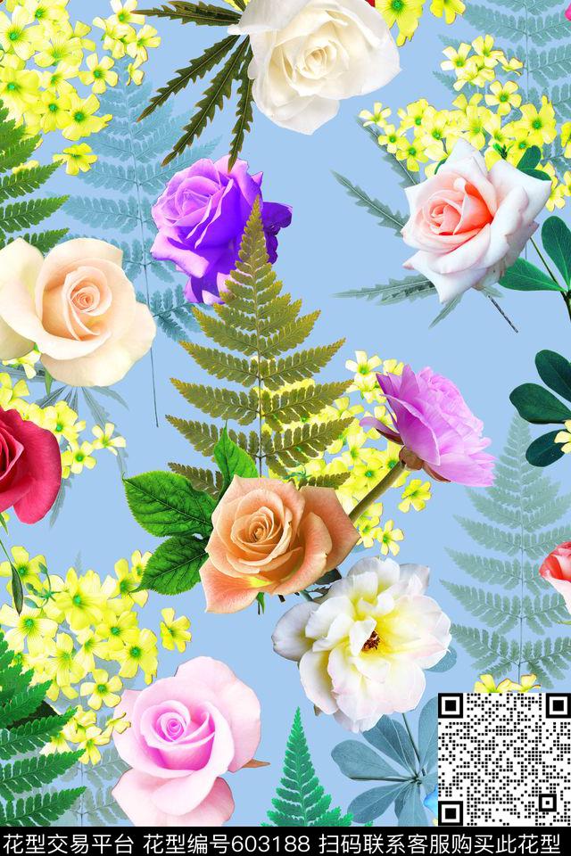 花朵花卉纯色底数码印花华亿平台下载（图片编号: 603188） - 瓦栏（Walan）