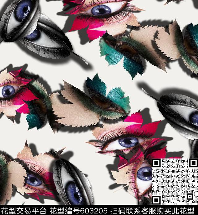 眼睛趣味数码印花华亿平台下载（图片编号: 603205） - 瓦栏（Walan）