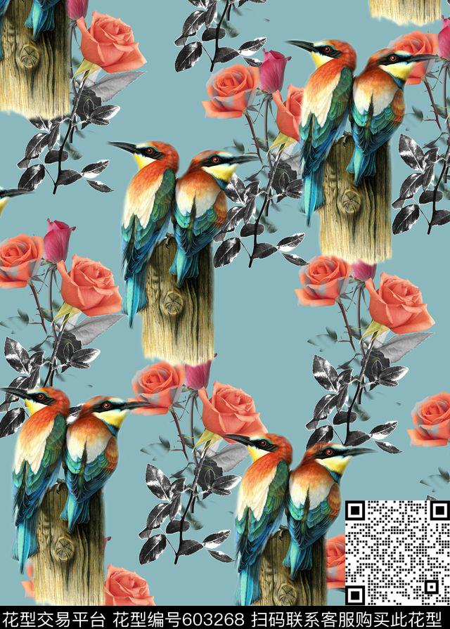 女装通用款花卉数码印花华亿平台下载（图片编号: 603268） - 瓦栏（Walan）