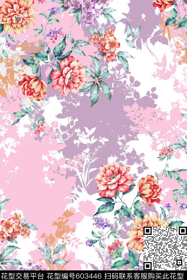 花卉传统印花华亿平台下载（图片编号: 603446） - 瓦栏（Walan）