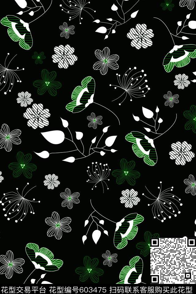 花卉小碎花传统印花华亿平台下载（图片编号: 603475） - 瓦栏（Walan）