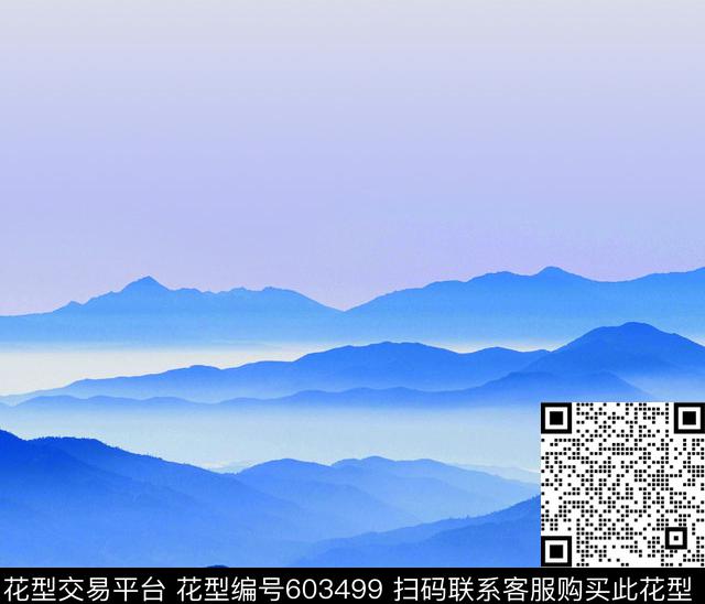 山川风景数码印花华亿平台下载（图片编号: 603499） - 瓦栏（Walan）
