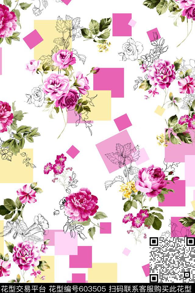 花卉传统印花华亿平台下载（图片编号: 603505） - 瓦栏（Walan）