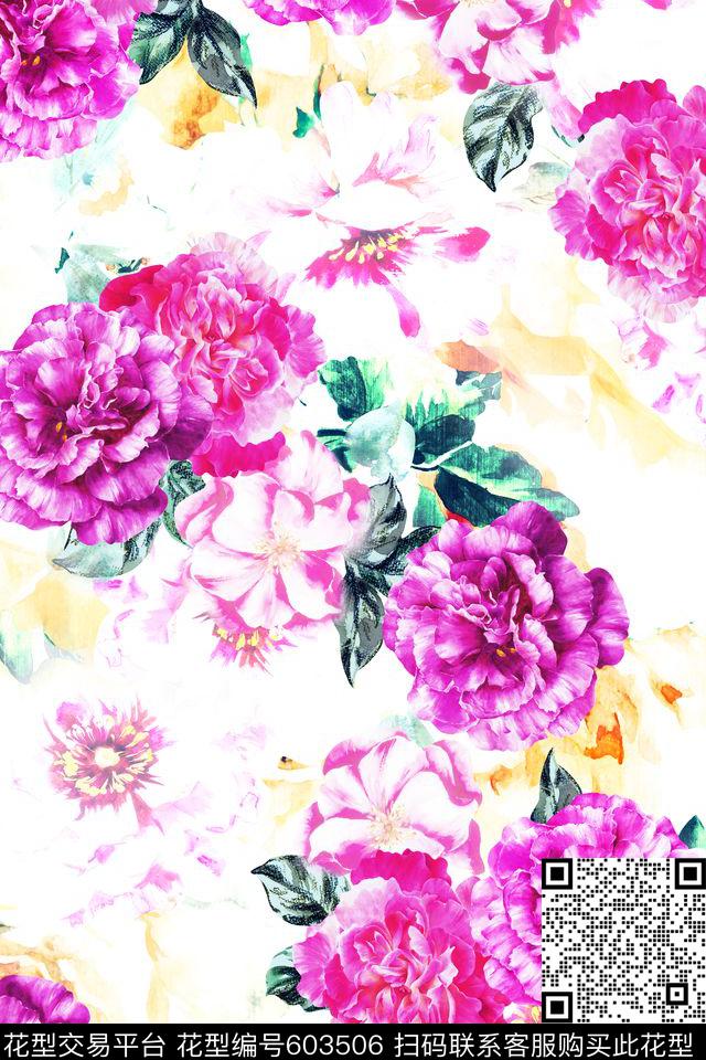 花卉传统印花华亿平台下载（图片编号: 603506） - 瓦栏（Walan）